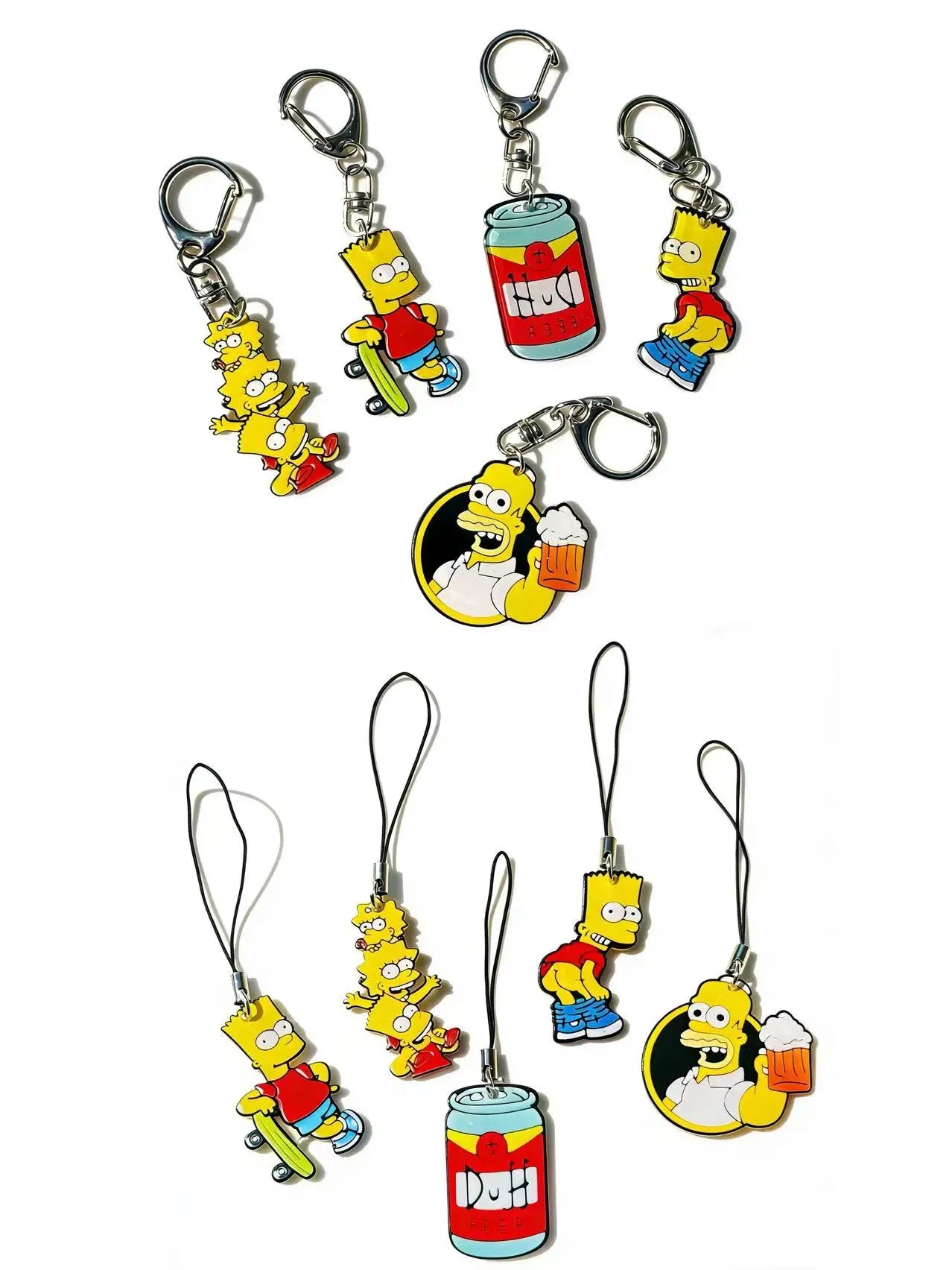5/10PCS Cute Phone Chains, Acrylic Cartoon Phone Pendant Charms, Anti-Loss Lanyard Keychain