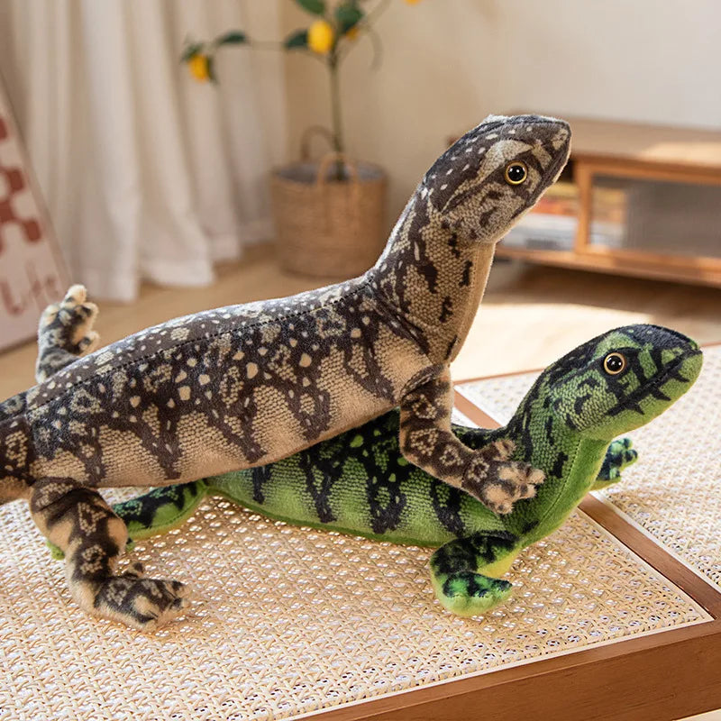75cm Simulated Reptile Lizard Doll Plush Toy Wild Animal Long Tail Brown Green Plushie Peluche Boys Girls Men Gift