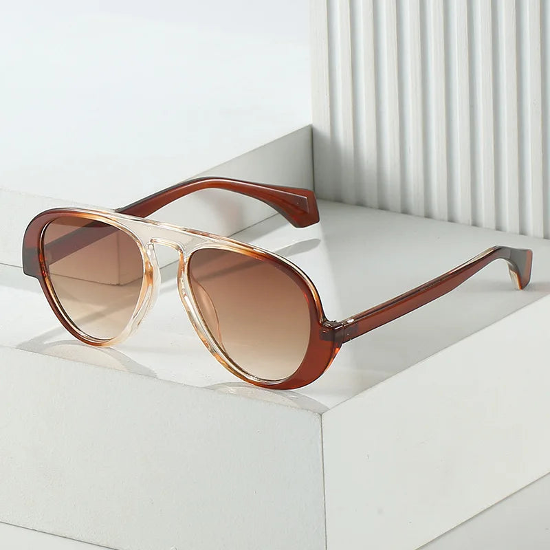 JNPCXI New Retro Round Sunglasses Women Fashion Brand Design Gradient Shades UV400 Men Punk Sun Glasses