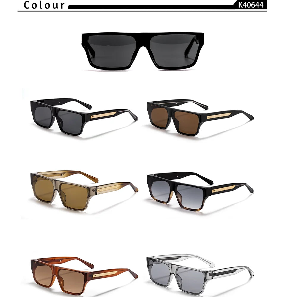 CATERSIDE Men Fashionable Sunglasses Thick Square Frames Personalized Design Outdoors Travel Versatile Essential Glasses UV400