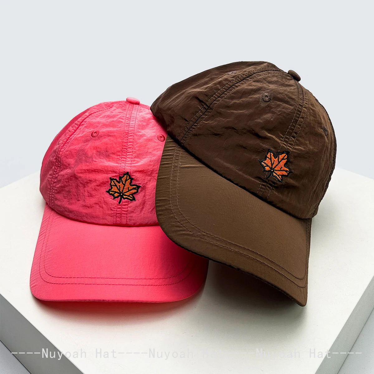 New Unisex Quick Drying Korean Embroidered Maple Leaf Baseball Hats Sunshade Simple Breathable Peaked Caps Versatile Fashion ins
