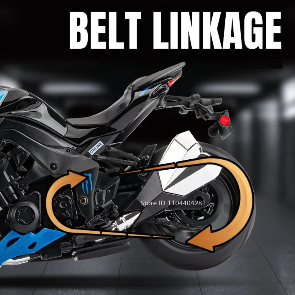 1:12 Kawasaki Z1000 Ninja 400 Alloy Diecast Motorcycle Model Toy Shock Absorption Front Wheel Steering Motorbick Boyfreiend Gift