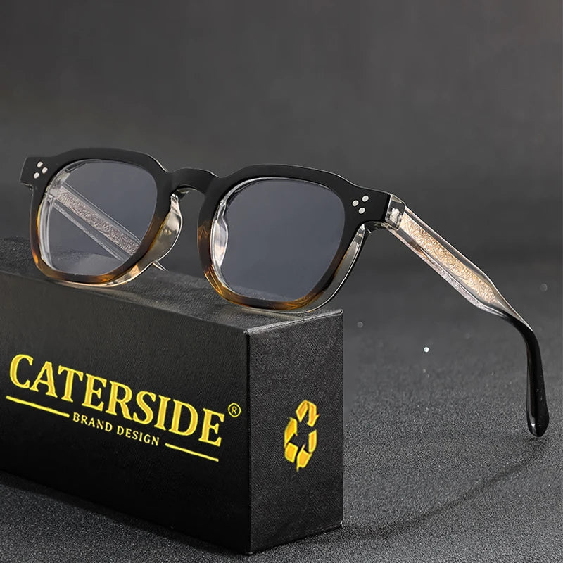 CATERSIDE New Square Flat Light Glasses for Men Women Retro TR Frame Eyeglass High-Quality Eyewear Minimalist Matching