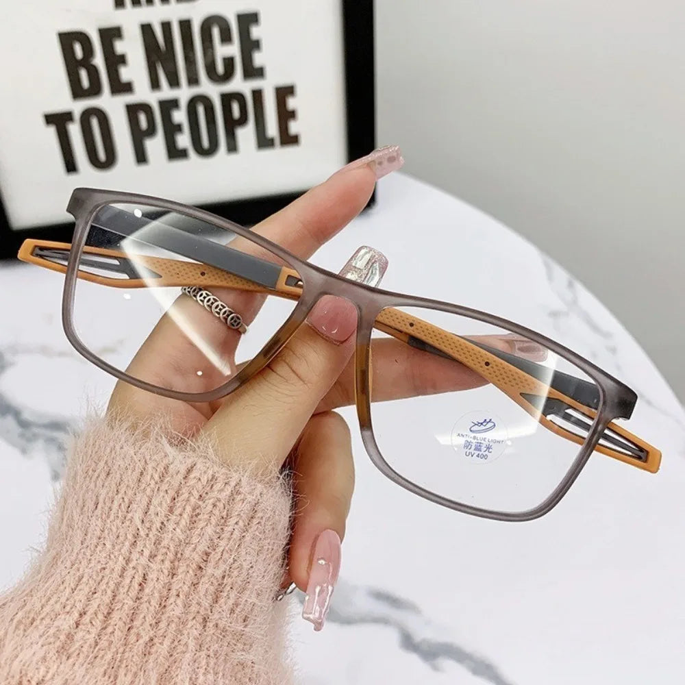 Sporty Ultra-Light TR90 Sports Reading Glasses Fashion Anti-Blue Light Reading Glasses Sports Frames Unisex Men Women