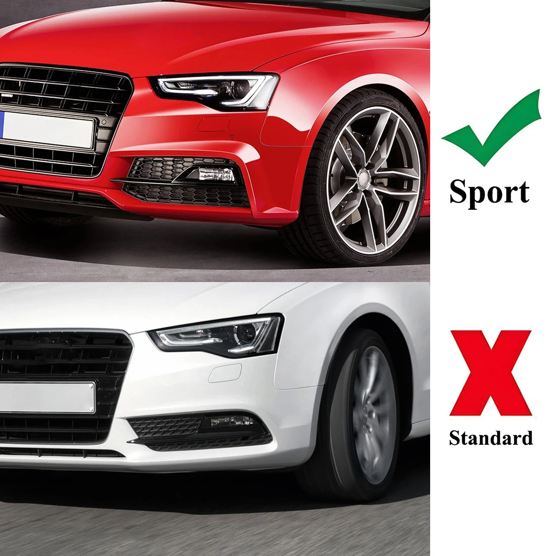 8T0807681K 8T0807682K Grille For Audi A5 Sport 2013 2014 2015 2016 Front Bumper Grill Fog Lamps Covers Car Accessories 12V