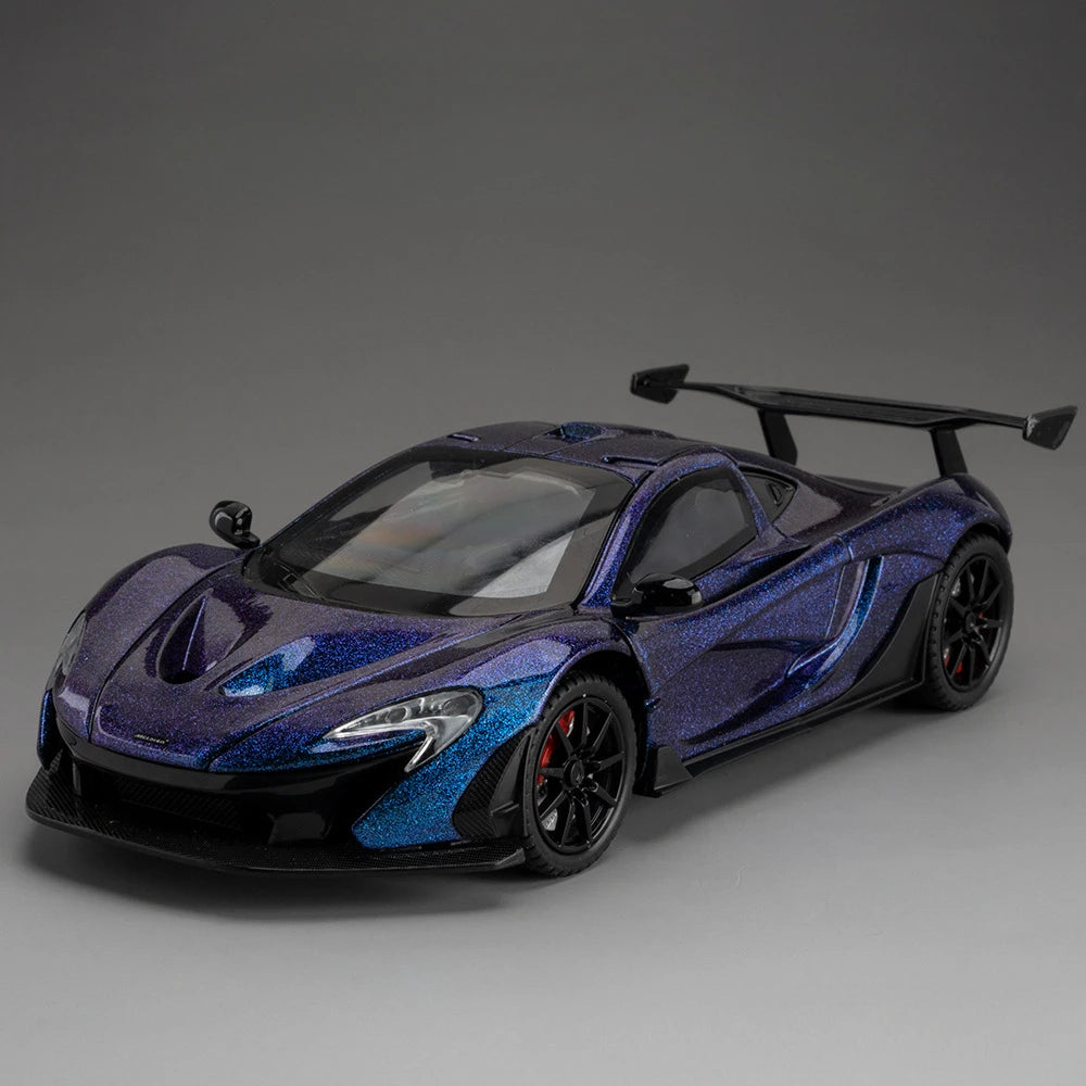 1:24 Valkyrie P1 Alloy Diecast Sports Car Miniature Model Toys Car Four Wheel Suspension Sound Light Pull Back Vehice Boy's Gift