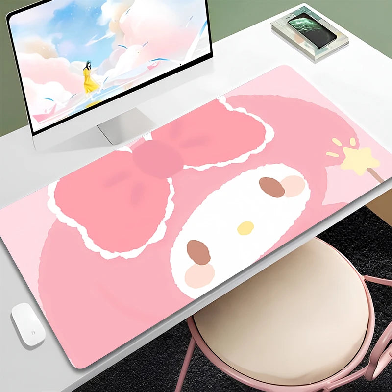 Melody4 Cute Mouse Pad Large Hello Kitty Kuromi Kawaii Mouse Mat Pink Desk Mat