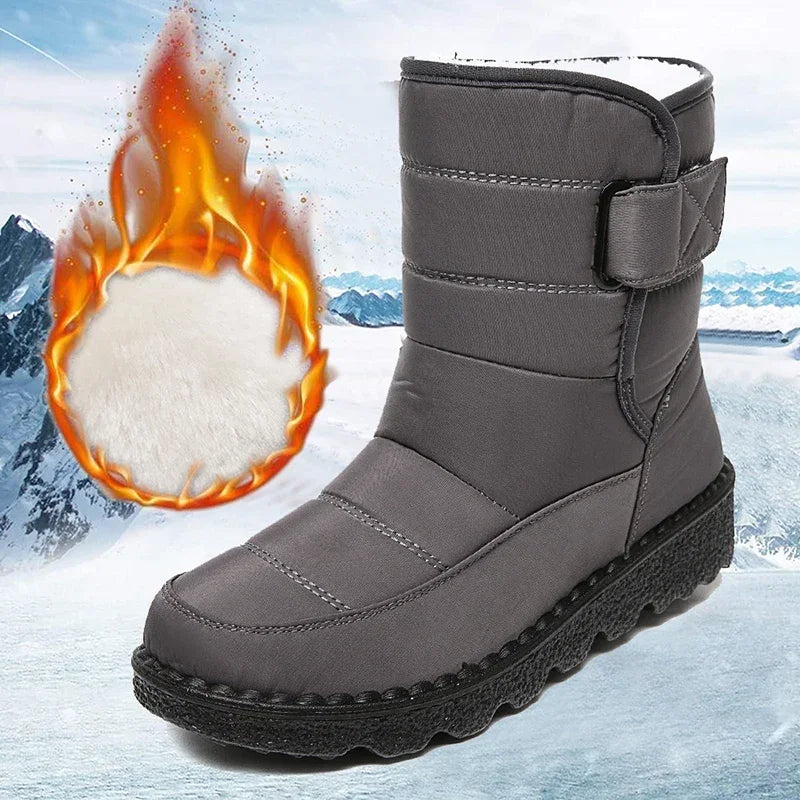 2025 Waterproof Snow Boots for Women Comfort Plush Lined Non Slip Winter Boots Woman Plus Size 44 Soft Sole Warm Ankle Booties