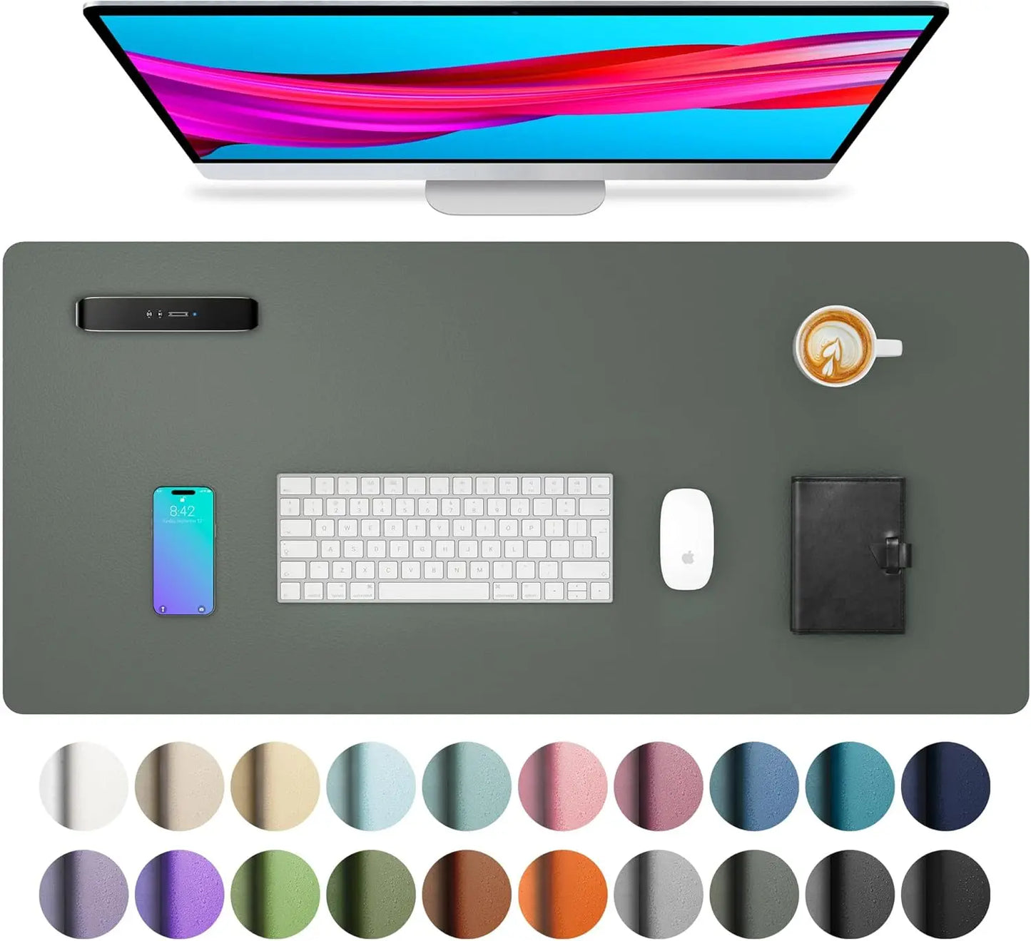 XXL Mouse Pad Office Desk Pad ,PU Leather Desktop Keyboard Desk Mat Gaming Mousepad Desk Writing Pad for School /Home/Office