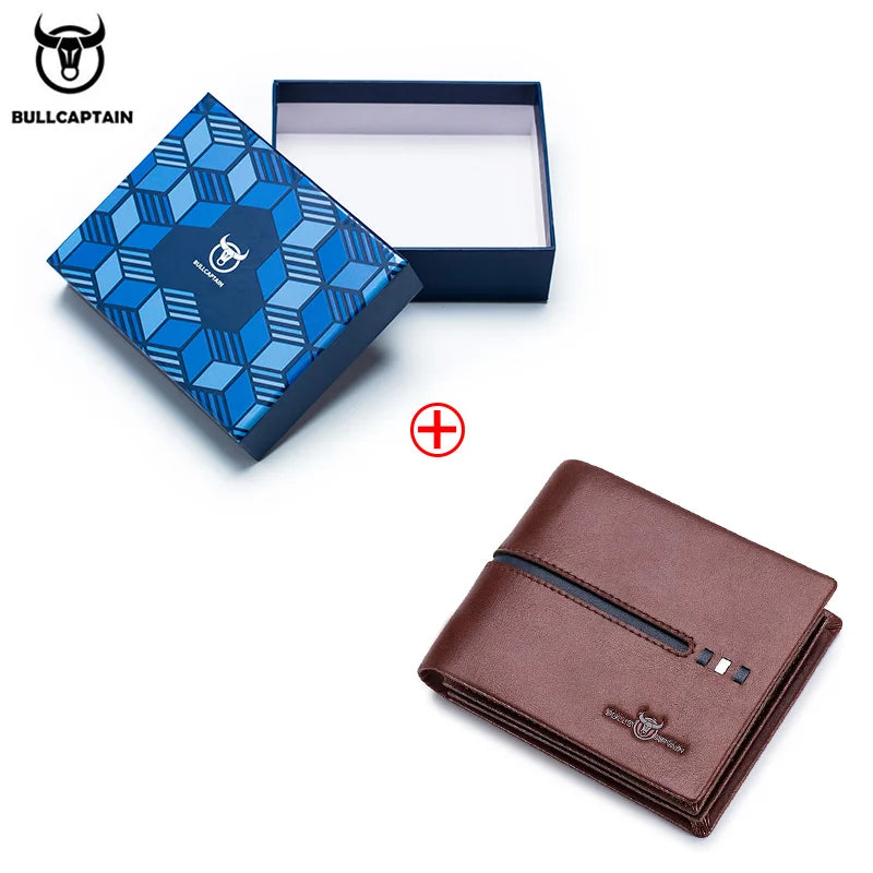 BULLCAPTAIN Genuine Leather Wallet Male Brand Designer Business Wallet Multi-function Storage Purse Rfid Card Package Wallet Men