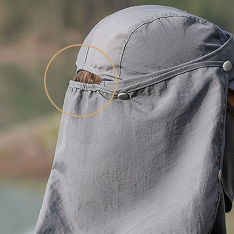 Xinbaoguan 100% Nylon Summer Outdoor Multi functional Sunshade Fishing Hat Men's Quick Drying Hat Baseball Hat Cross border