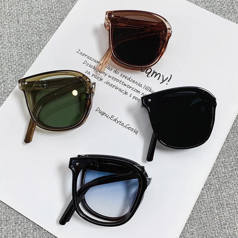 4PCS Folding Sunglasses for Men Women Sun Protection Outdoor Driving Summer Traveling Foldable Convenient Korean Sun Glasses