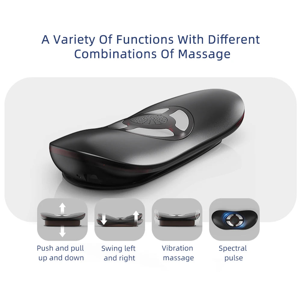 Electric Waist Traction Massager Height Adjustable Lumbar Traction Massager Waist Spine Support Waist Back Massage Machine Black