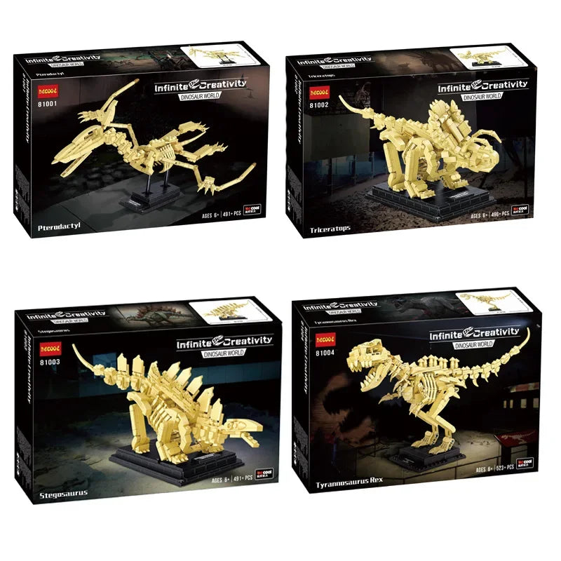 Dinosaur skeleton arrangement model building blocks Education Kids assembly