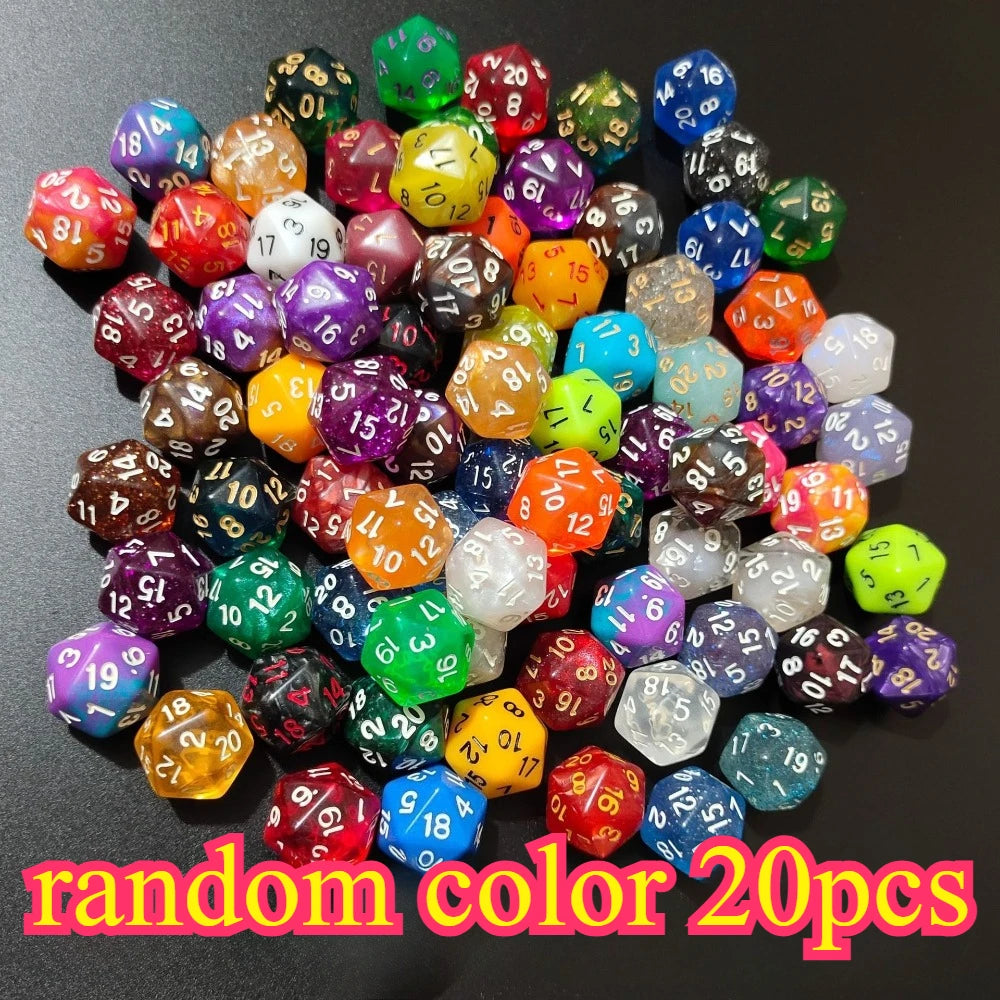 10/20pcs 20-Sided Digital Dice, Vibrant Colors, Educational Math Dice,Vibrant Dice Set,Clear Number Displa,Ideal For Party Gifts