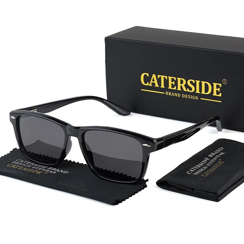 CATERSIDE TR90 Polarized Sunglasses Men Square Ultralight Fashion Sun Glasses Women's Brand Driving Party Sports Glasses Gift