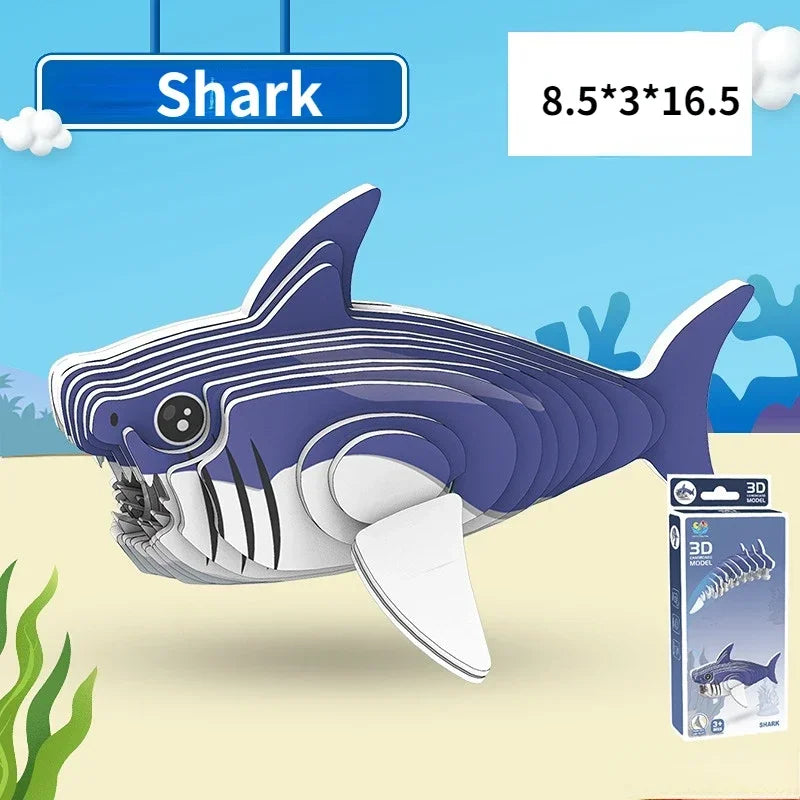3D Jigsaw Puzzles for Kids Jurassic World Dinosaur Educational Toys Paper Animal Puzzle Cartoon Model Toys Children's Day Gift