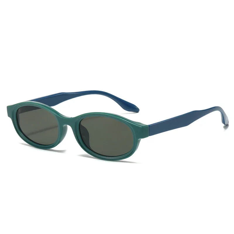 JNPCXI Oval Sunglasses Women Punk Double Color Shades UV400 Retro Men Trending Sun Glasses Clear Lens Frame