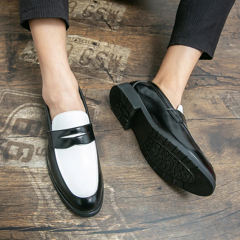 Classic Formal Shoes Man Casual Brogue Loafers Men High Quality Social Leather Shoes Slip On Business Dress Man Leather Shoes