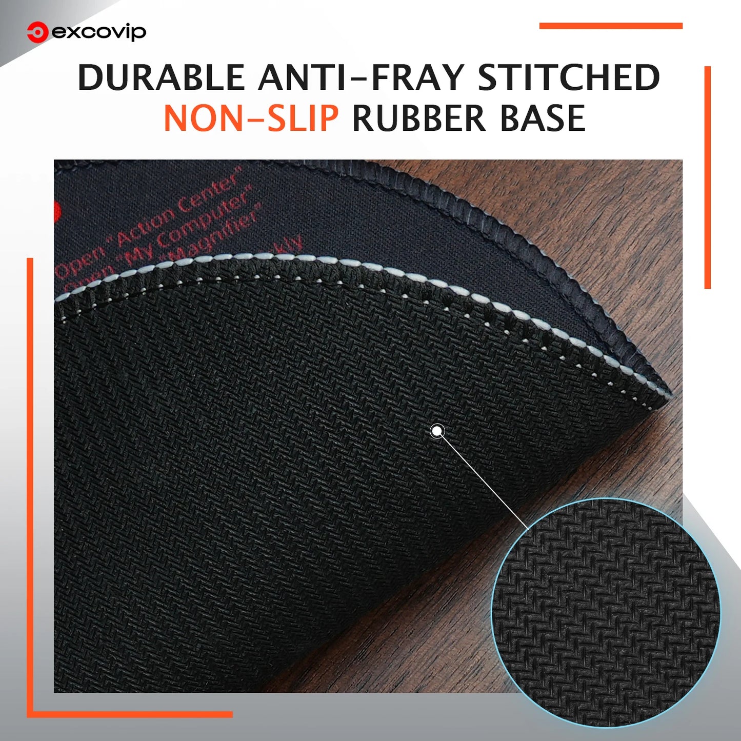 EXCO Shortcuts Mouse Pad for Excel Windows Round Office Mousepad Small with Stitched Edge Non-Slip Rubber Base for Laptop Home
