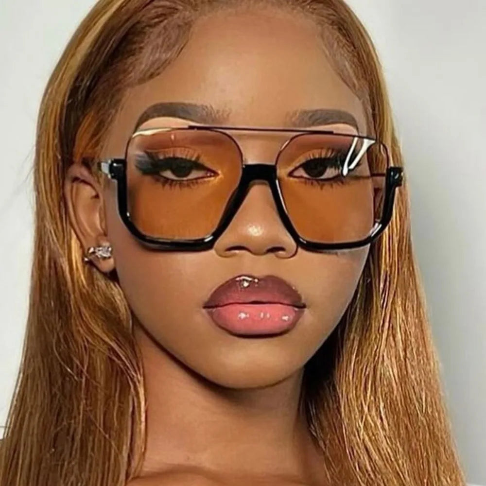 UV400 Travel Sun Glasses for Women Men Large Frame Retro Luxury Brand Designer Eyeglasses Gift