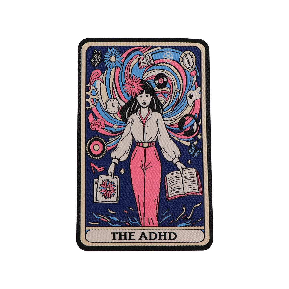 Skeleton Tarot Iron On Patch Clothes Patch For Clothing ADHD Embroidered Patch Garment Apparel Accessories Sewing Stickers