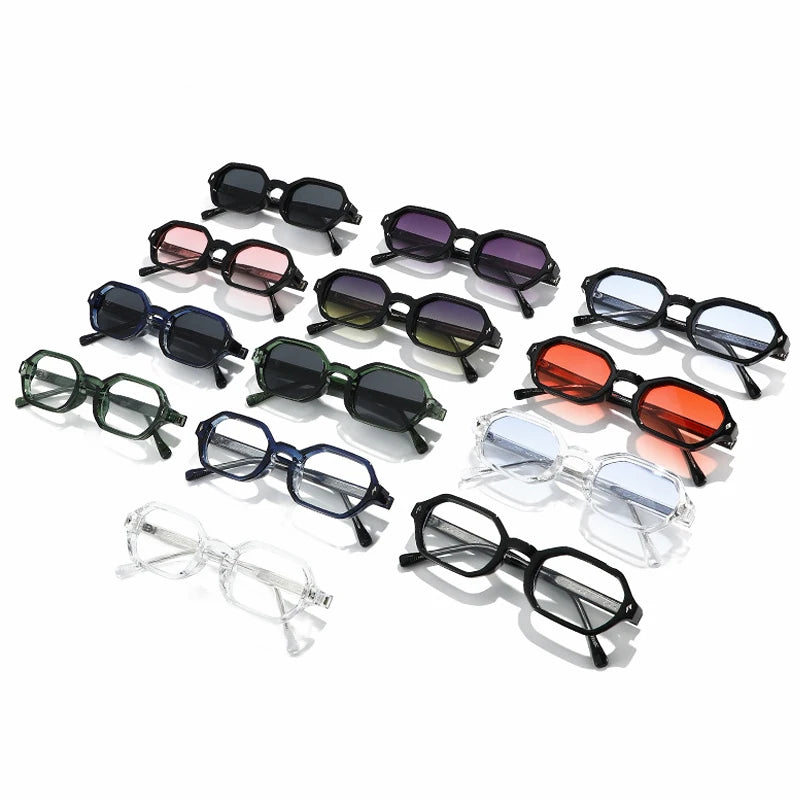 JNPCXI New Fashion Square Punk Sunglasses Men Women Luxury Brand Design Popular Gradient Sun Glasses Travel Eyewear