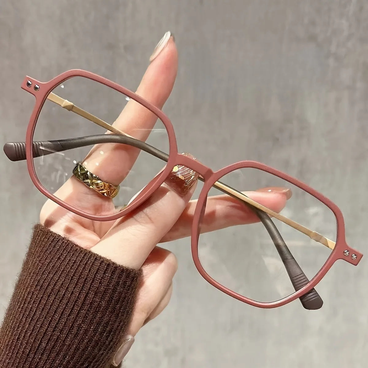 Women's Retro Square Reading Glasses +1.10 To+4.00 Strength for Daily Use