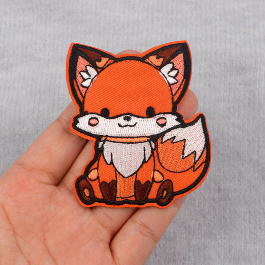 Cute Fox Embroidery Patch Cartoon Animal Iron On Patches For Clothing Thermoadhesive Patches On Clothes DIY Sew Badges