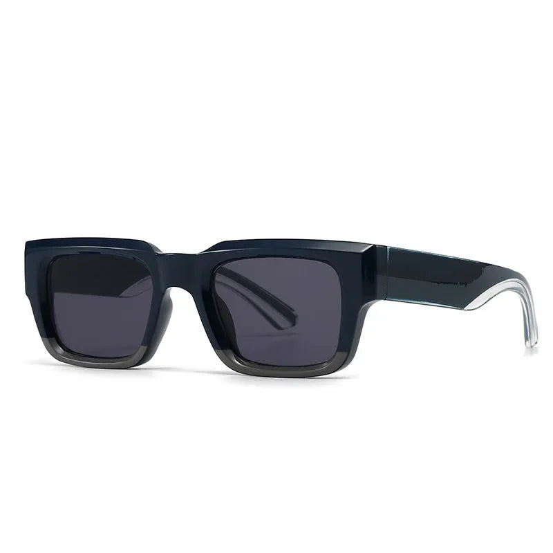 JNPCXI Square Sunglasses Men Punk Wide Legs Eyewear Gradient Green Gray Shades Luxurious Brand Designer Women Sun Glasses