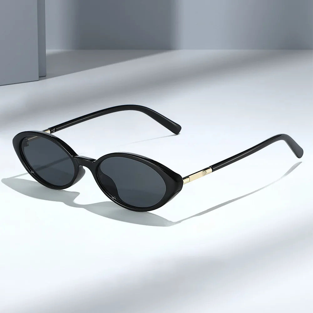 JNPCXI Fashion Small Cat Eye Women Sunglasses Shades Clear Lens Frame Men Punk Leopard Green Oval Sun Glasses UV400