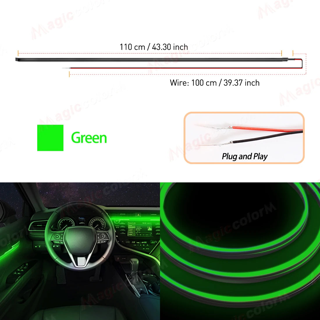 Car LED Ambient Light Car Interior Decorative Lamp For Universal DIY Flexible Hidden Cuttable Acrylic Strip High Density Colour