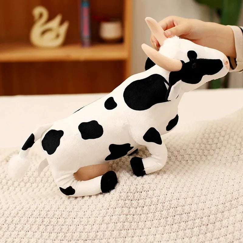 Cartoon Simulation Cow Plush Toys Children's Sleeping Dolls Desktop Ornaments, Birthday Gifts, Cloth Dolls