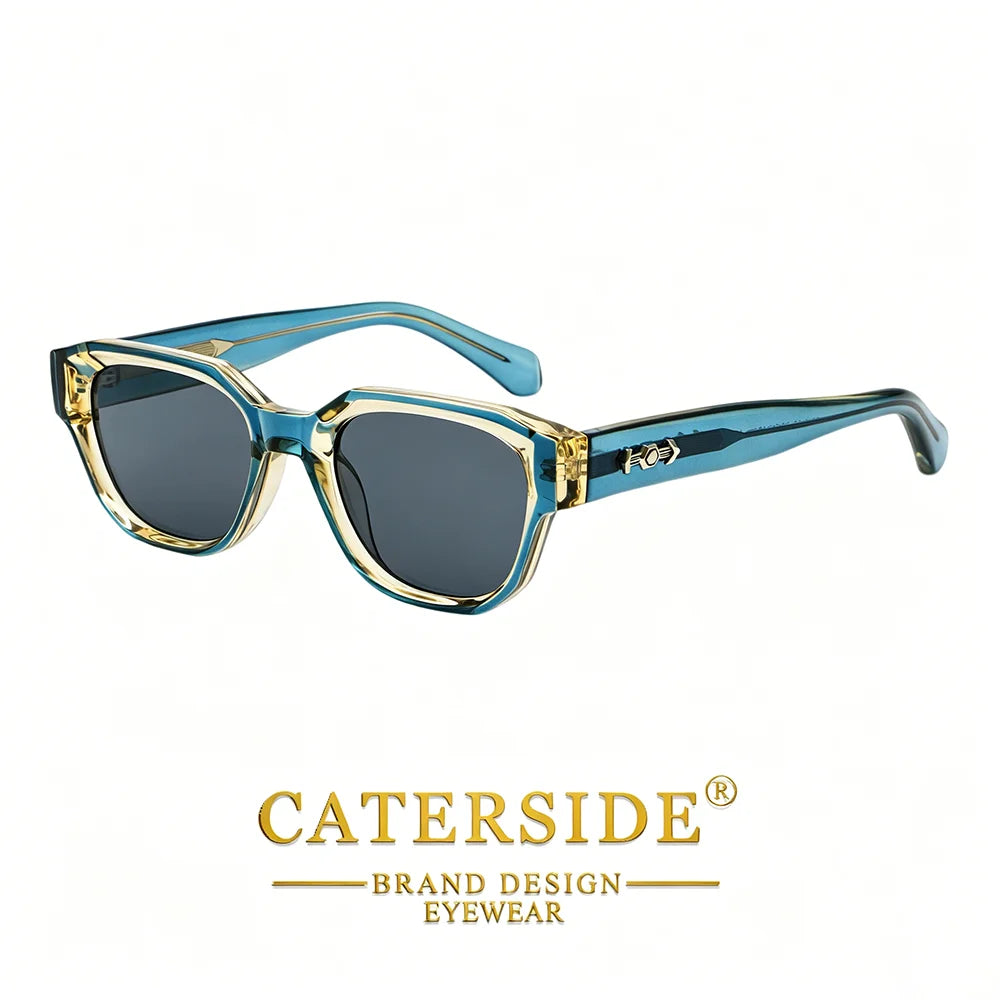 CATERSIDE Men Fashion Sunglasses High-Quality Pc Square Thick Frame Sun Glasses Women Business Festival Gifts Rational Glasses