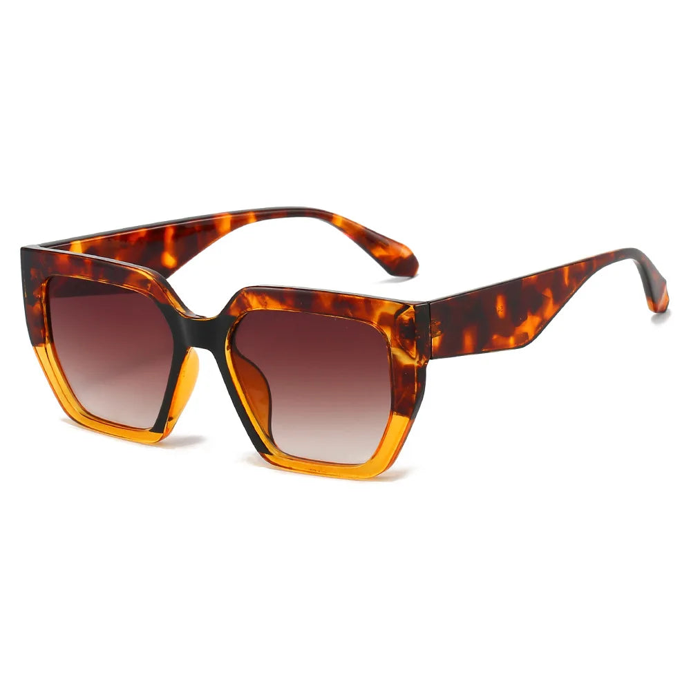 JNPCXI Ins Popular Fashion Square Sunglasses Women Retro Rivets Men Trending Leopard Green Sun Glasses Shades UV400