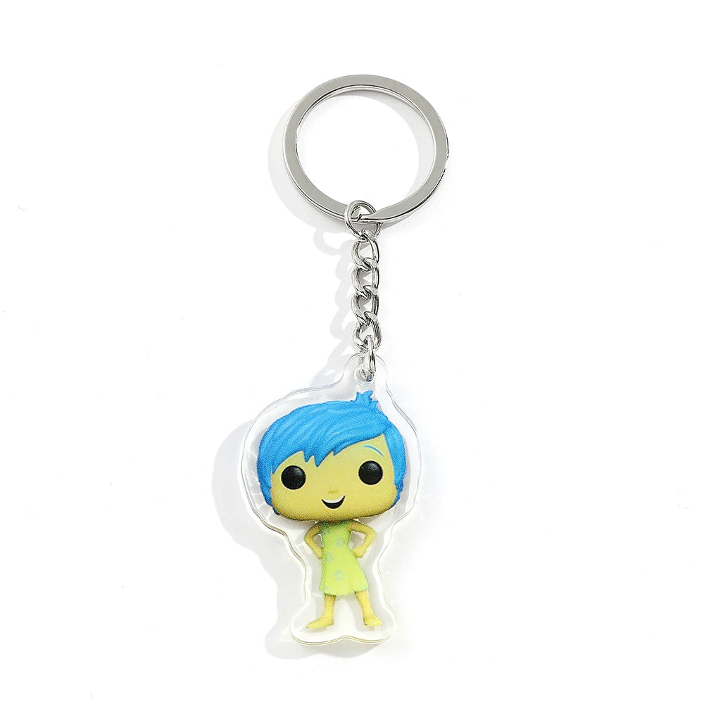 inside out Anime Keychain - Joy Anger Sadness Happiness Five Emotions Character Backpack Jewelry Accessory for Men & Women