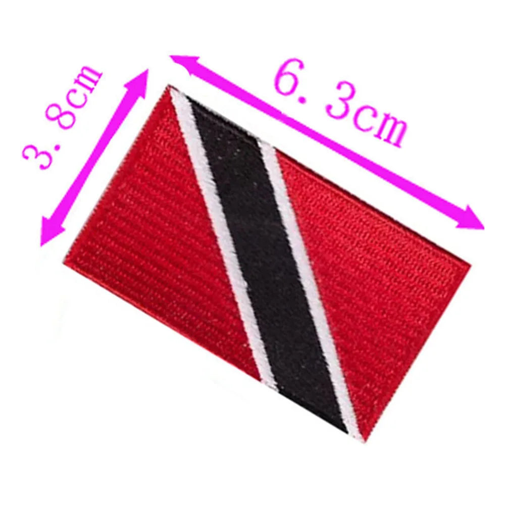 6.3cm Wide 1pc Trinidad And Tobago Country Flag Embroidery Patch Iron On Sew On