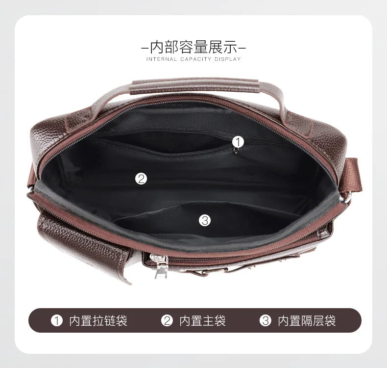 Men Shoulder Bag Pu Leather Business Messenger Crossbody Bags Designer Handbag