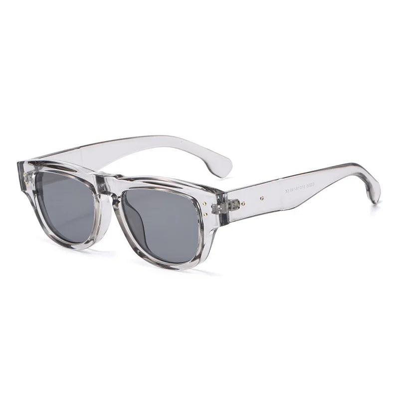 JNPCXI Ins Popular Fashion Cat Eye Sunglasses Women Retro Rivets Clear Gradient Shades UV400 Men Trending Sun Glasses