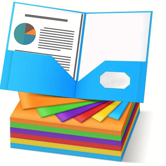 12Packs Plastic 2 Pocket Folders, Bulk Heavy Duty Folder in 6 Colors, Durable and Sturdy Folders for School and Office Supplies