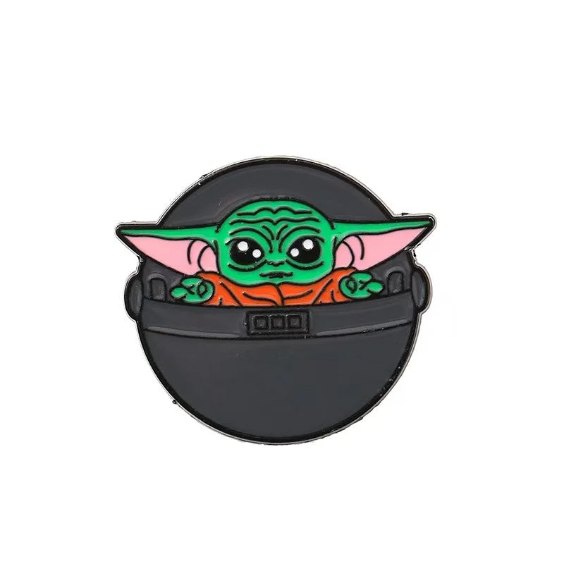 5PCS Grogu The Child Enamel Lapel Pin - Cute Alien Baby Character Badge Brooch