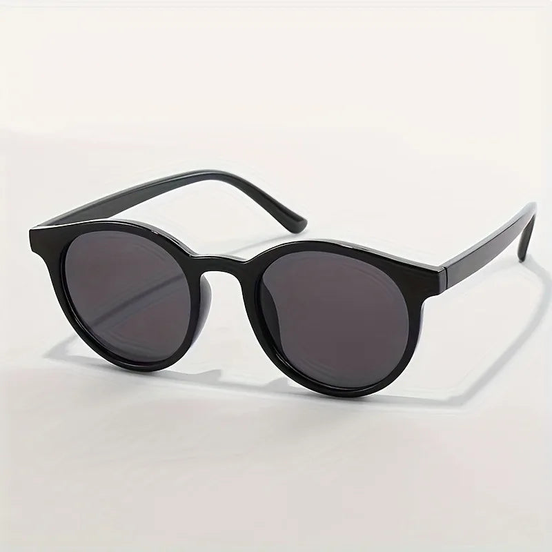 1pc Unisex Round Plastic Frame Glasses with Reflective Lenses Suitable for Hiking and Daily Wear - Decorative Glasses