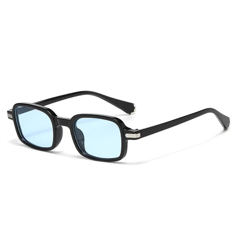 JNPCXI New Retro Rectangle Women Sunglasses Fashion Clear Ocean Gradient Lens Shades UV400 Men Trending Rivets Sun Glasses