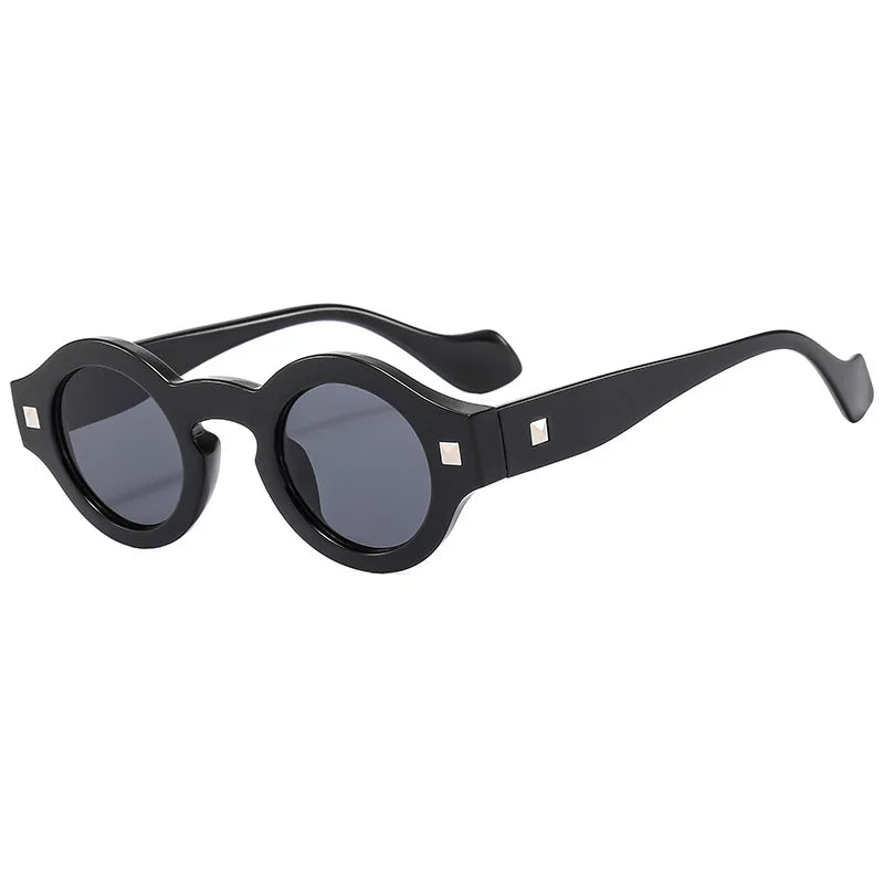 JNPCXI Men Steampunk Sunglases Small Round Frame Anti-blue Light Transparent Glasse Luxury Brand Design UV400 Shades