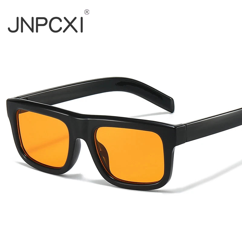 JNPCXI New Square Sunglasses Women Fashion Black Orange Gradient Shades UV400 Retro Men Sun Glasses