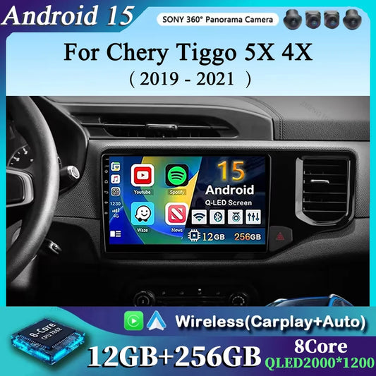 Android 15 DSP 4G For Chery Tiggo 5X 4X 2019 2020 2021 GPS Stereo Car Radio Multimedia Video Player Navigation Autoradio 2 Din