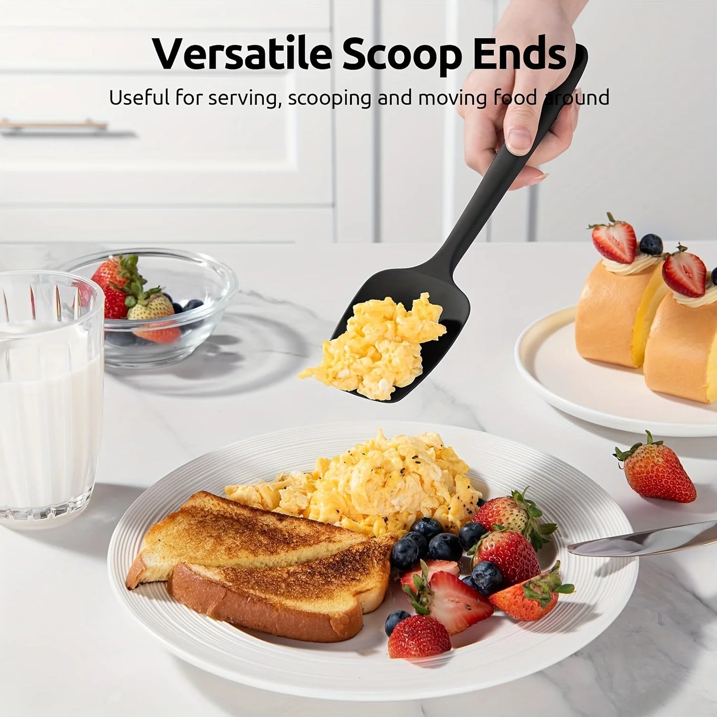 4pcs Heat Resistant Silicone Spatula Set - High-Temperature Flexible Kitchen Tools for Nonstick Cookware,Durable & Easy to Clean