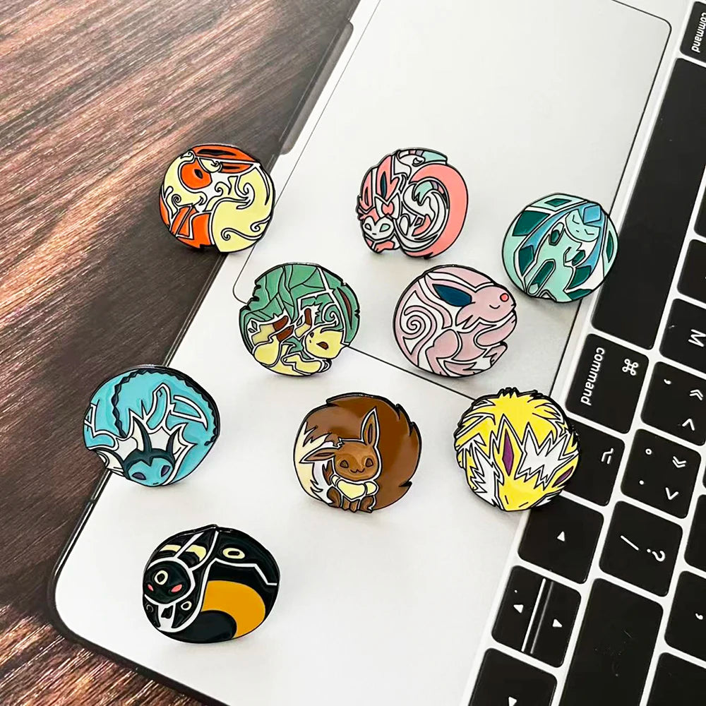 9 PCS Anime Enamel Pins Collect Kawaii Dinosaur Metal Cartoon Brooch Backpack Hat Bag Collar Lapel Badges