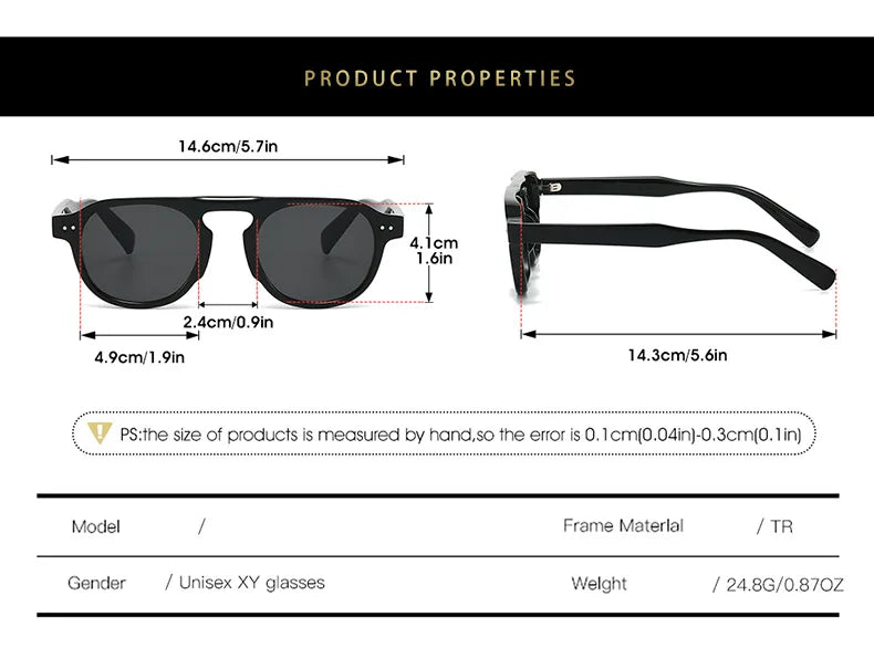 JNPCXI New Retro Square TR90 Women Sunglasses Fashion Rivets Men Punk Gradient Tea Sun Glasses Shades UV400