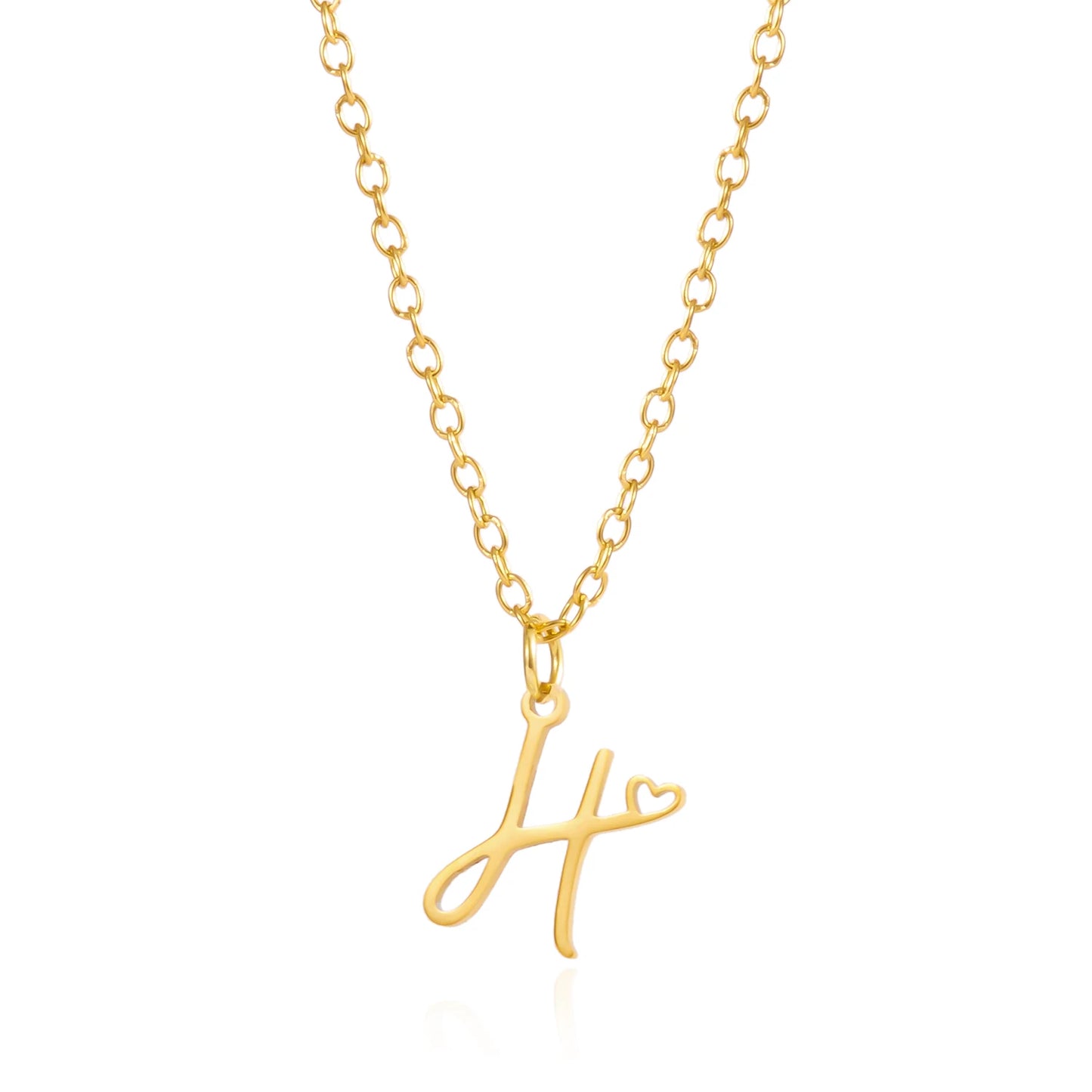 Fashion Stainless Steel A-Z Initial Letter Necklace For Women Elegant Gold Color 26 Alphabet Pendant Jewelry Girls Birthday Gift